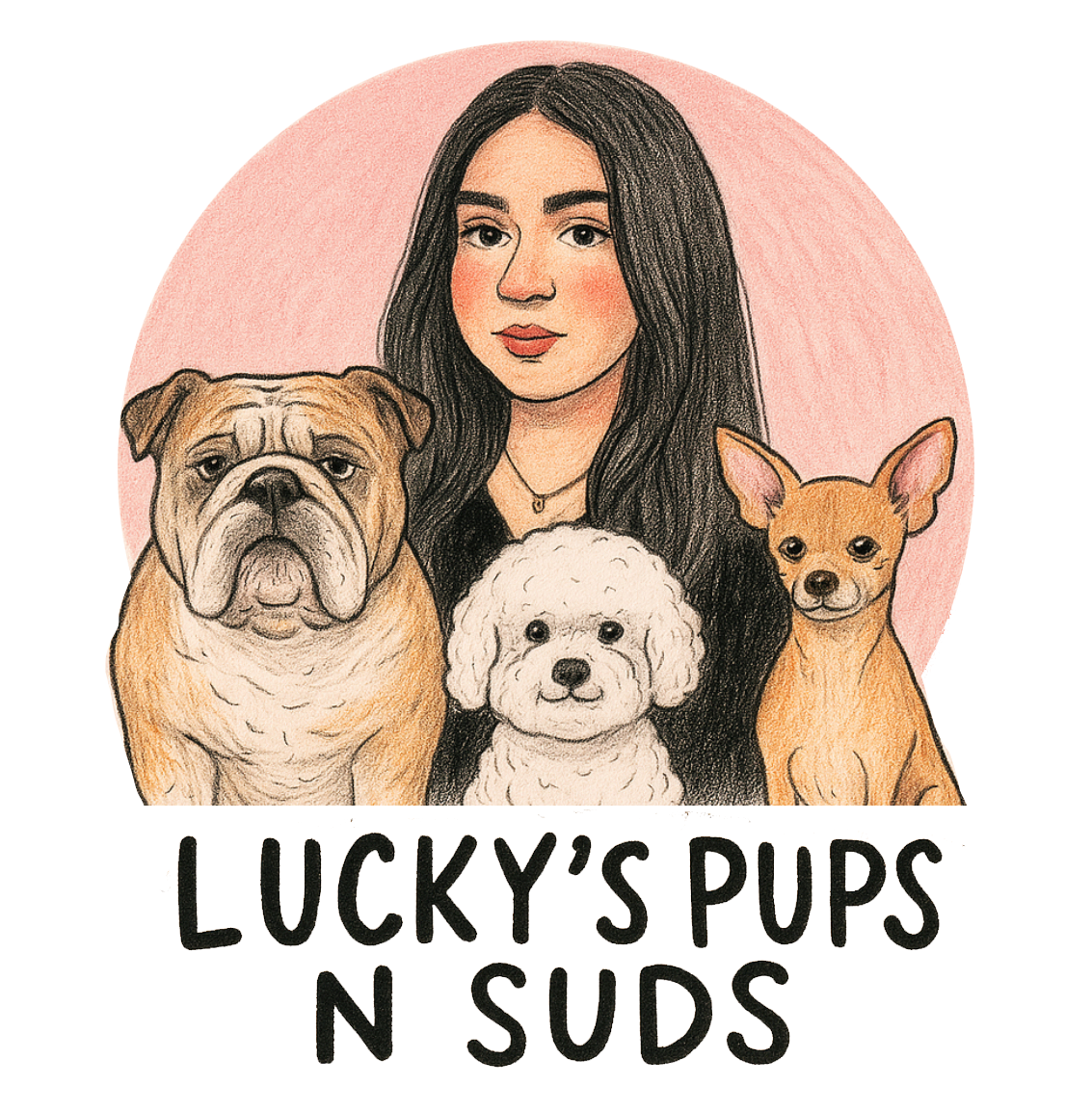 luckys pups n suds logo