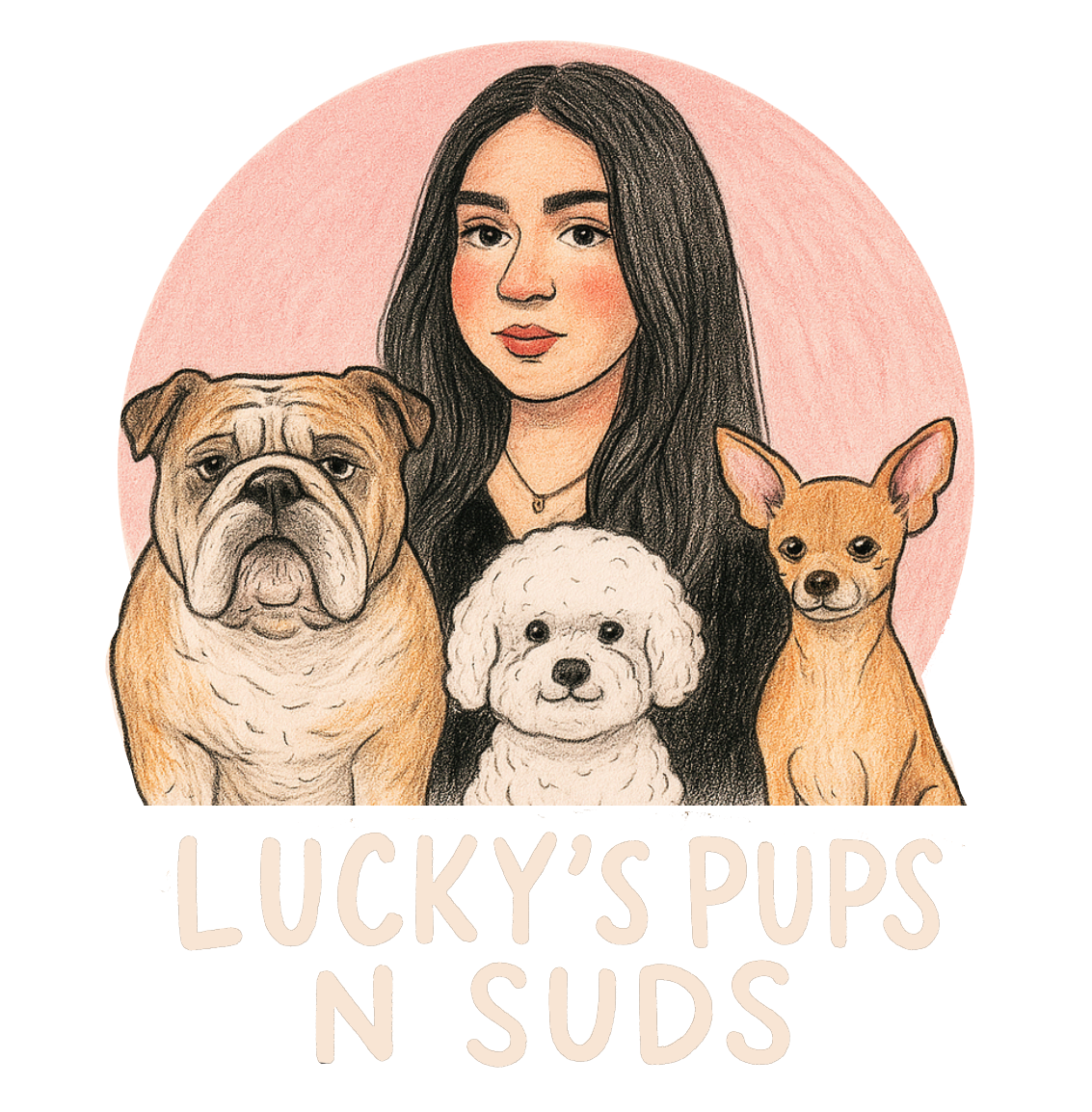 luckys pups n suds logo
